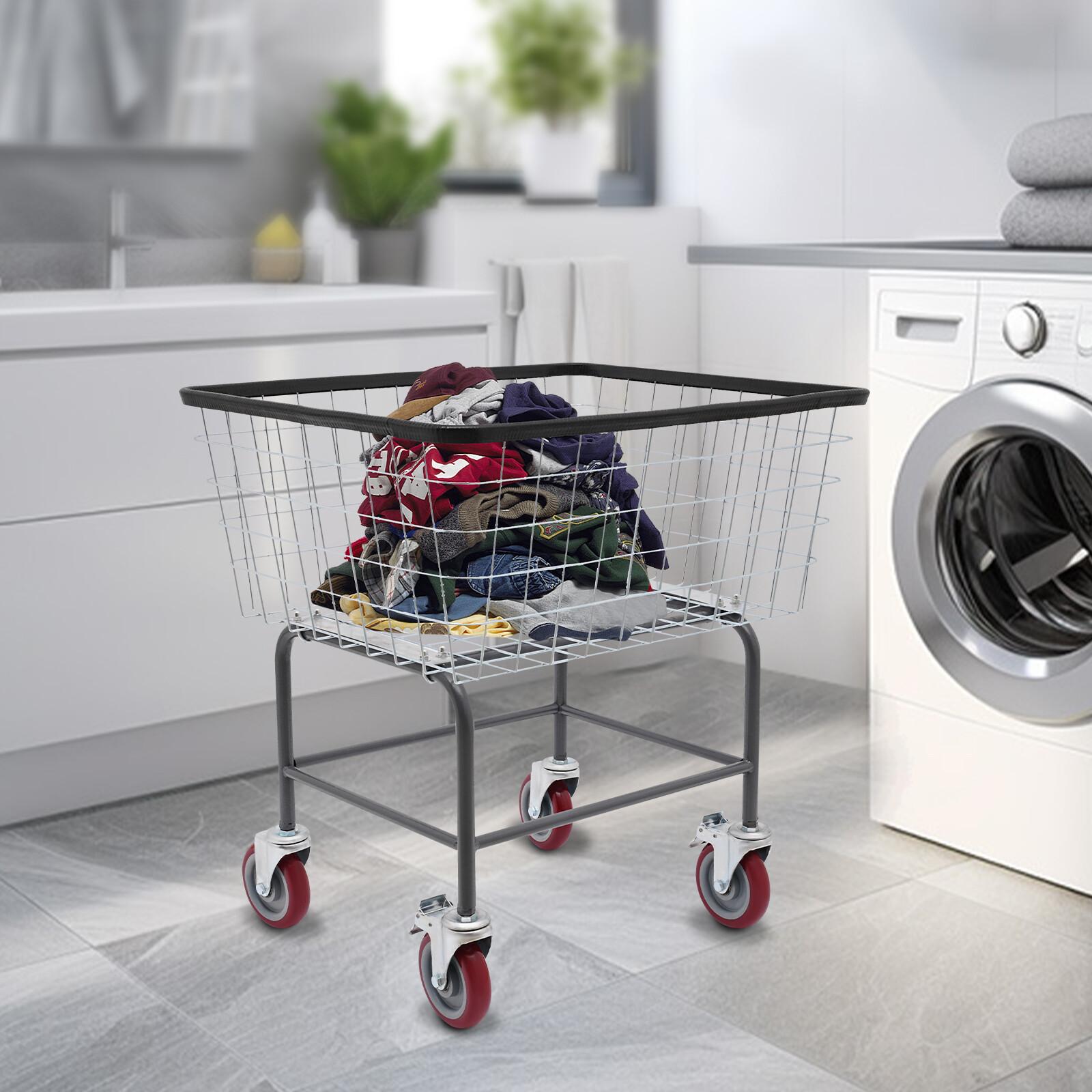 Коммерческая тележка для белья на колесах, стальная проволочная, передвижная корзина для белья, корзина, сверхпрочная, 110 фунтов, съемный вкладыш United States
