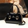 Patent Leather Mom's Handbag: Fashionable Genuine Leather Crossbody Shoulder Bag