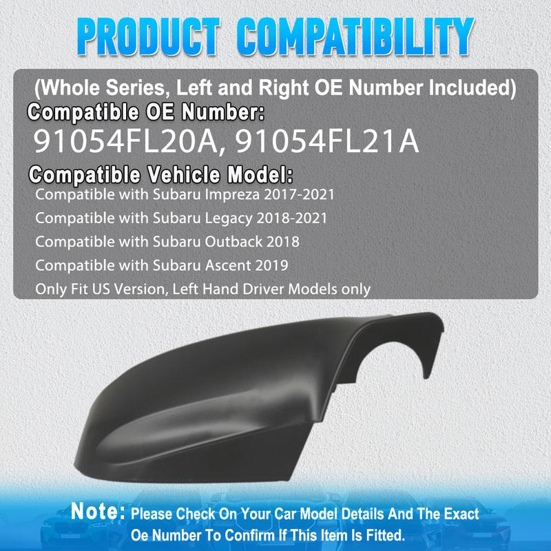 1pc ABS Car Side Rearview Lower Mirror Cover Left /Right for Subaru Impreza Legacy Outback Ascent 91054FL20A, 91054FL21A