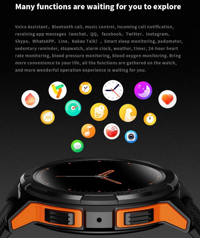 Neue Smartwatches für Herren AMOLED-Bildschirm 1,43" 1ATM Wasserdicht Herzfrequenzmesser Sport-Smartwatch Bluetooth-Anruf Damen Fitness