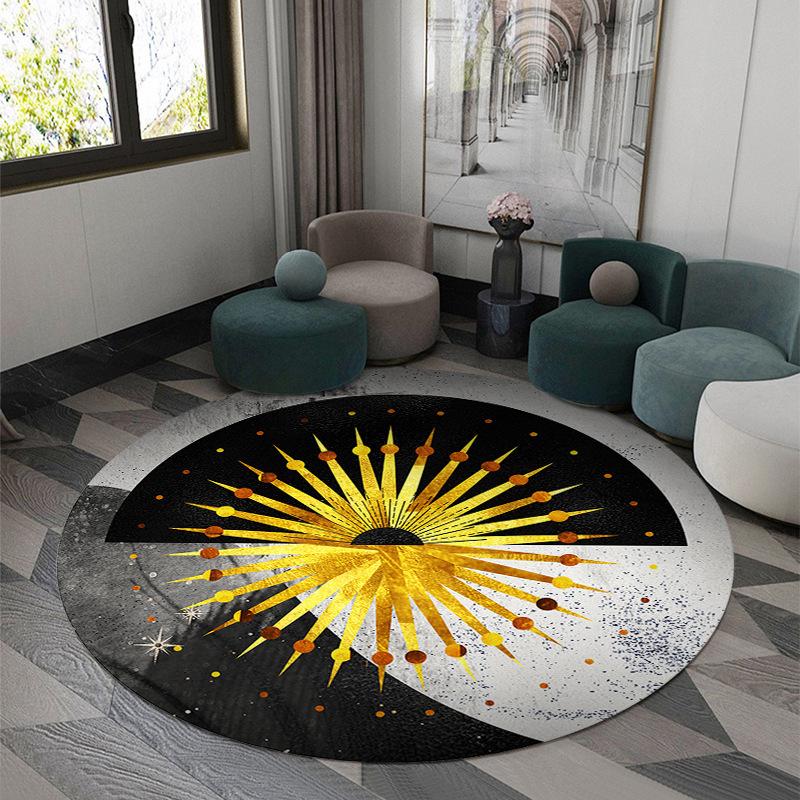 3D Vortex Optical Illusion Rugs Trap Area Carpet Anti-Slip Round Mats Large Carpets for Living Room Sofa Swirl Washable Carpet