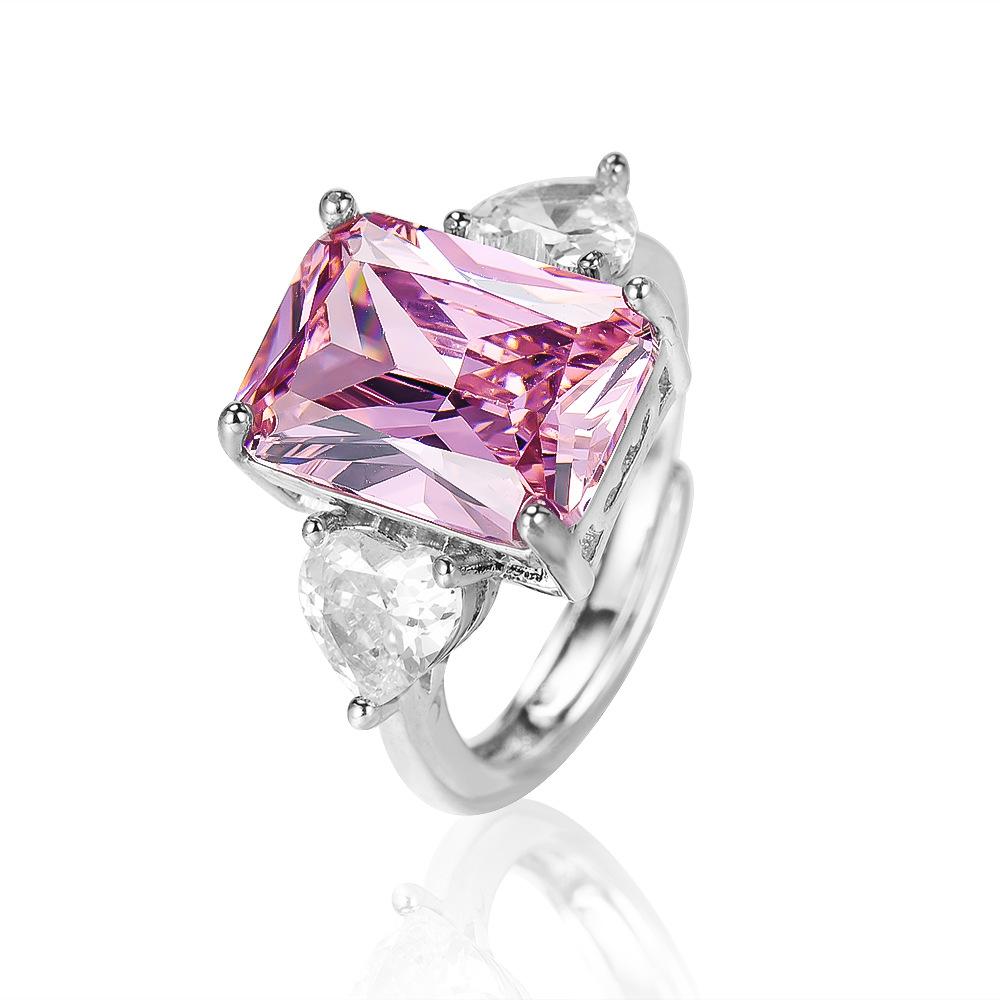 

Hot love zircon ring simulation ruby gemstone live ring party atmosphere ring