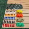 4mm Outdoor Tent Guyline Ropes Aluminum Alloy with 2 Holes Adjuster Tensioner Adjustment Buckles 4M Length