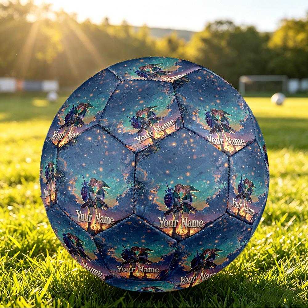 Custom Name Text Size 5 Football,Zelda Standard Training Soccer Ball
