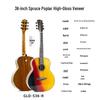 41-inch Spruce Top Acoustic Guitar - Bright Finish, Beginner Friendly, Wooden Design