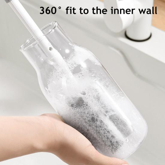 Cleaning Brush Retractable Handle Adjustable Length Soy Milk Machines High-Density Sponge Brush Multifunctional Cup Brush