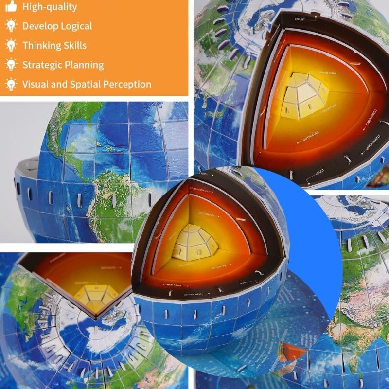 Educational Paper Earth Structure Model Easy Assembly Kid Early Learning Toy Geography Teaching Tool For Students Kids