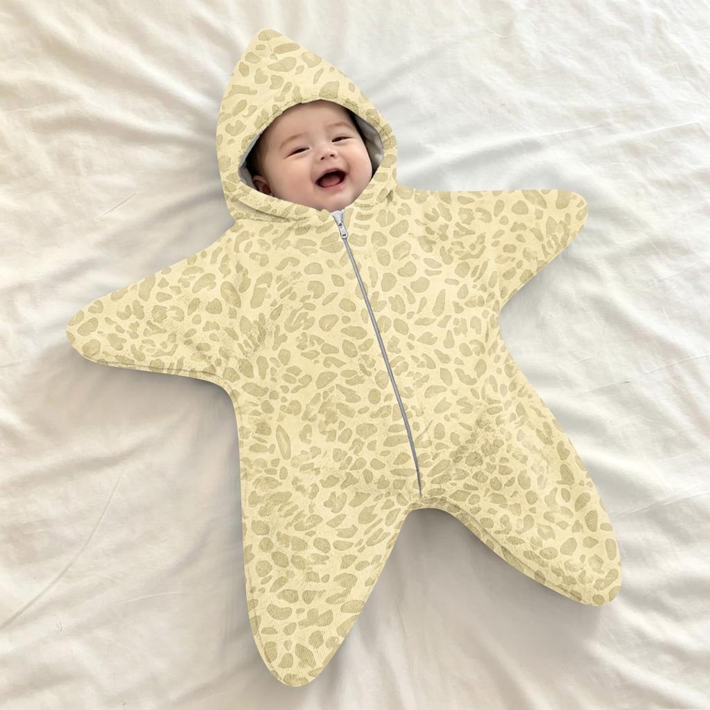 Infant Flannel Swaddle Blanket with Leopard and Polka Dot Print and, Sleep Sack Wrap, Cozy Travel Swaddle for Outdoor Use