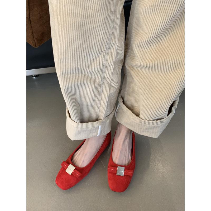 Fashion Shoes Woman Flats Casual Female Sneakers Shallow Mouth Bow-Knot Square Toe Modis Dress Butterfly New 2025 Butterfly-knot Mary Ja