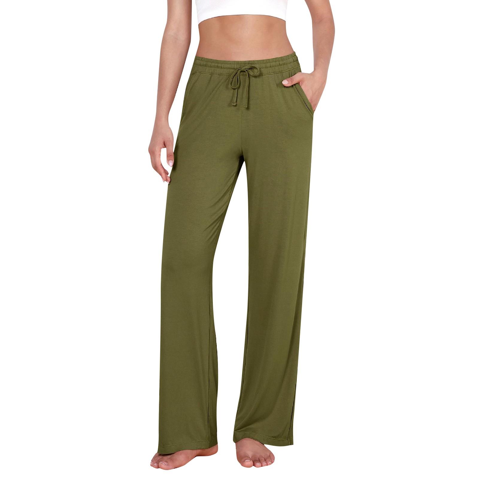 

Женские повседневные свободные удобные брюки с широкими штанинами, спортивные штаны для йоги, удобные спортивные спортивные штаны с высокой талией и карманами XXL