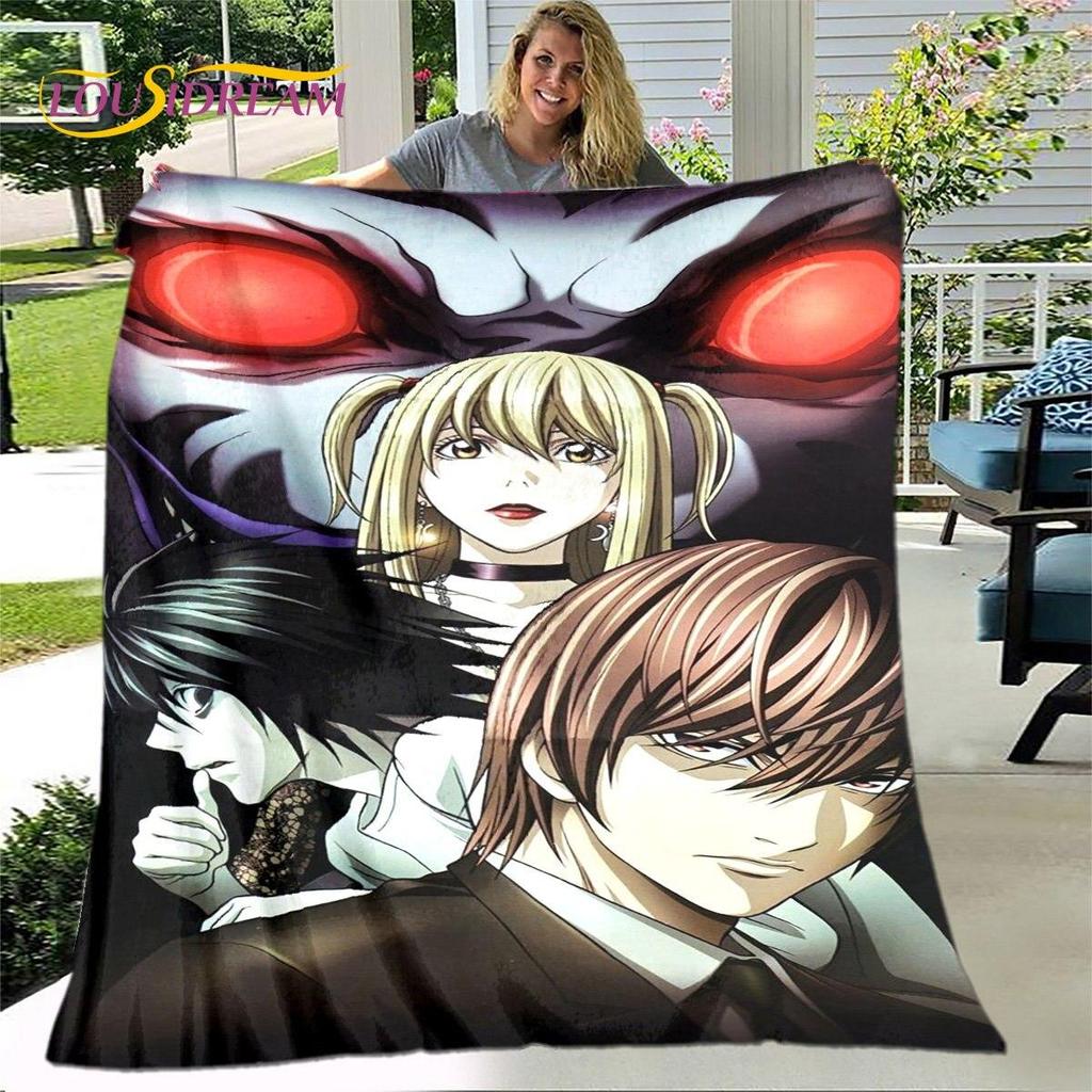 Anime Death Note Skräck Tecknad filt, Flanellfilt Slängfilt, Mjuk varm filt för Vardagsrum Sovrum Sängar Soffgåva