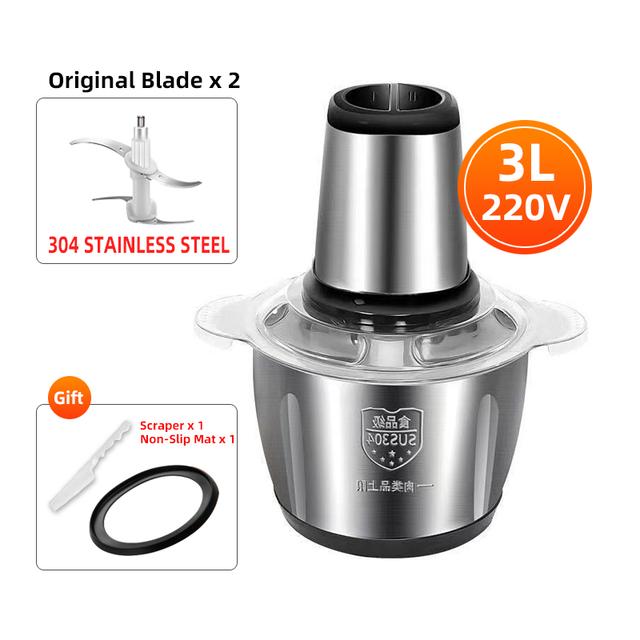 

Электрическая мясорубка из нержавеющей стали, кухонный измельчитель Procor, измельчитель овощей, овощерезка, бытовая мясорубка 220V