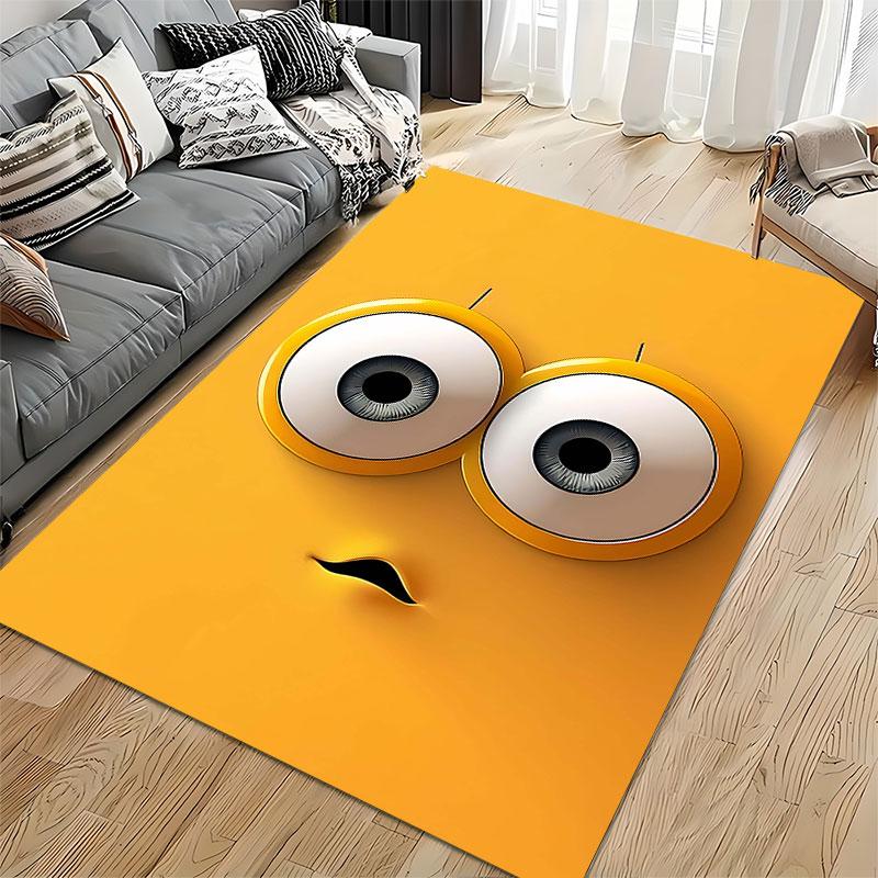 Yellow Cartoon Eyes Pattern Suitable As a Non-slip Mat for the Living Room or Bedroom Sofa