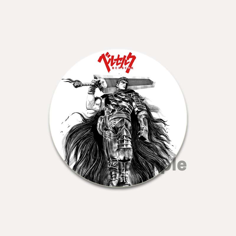 

32/44/58 мм аніме BERSERK Брошки Мультфільм Guts/Griffith Значок на рюкзаку Одяг Круглі шпильки ручної роботи для подарункових аксесуарів 44mm