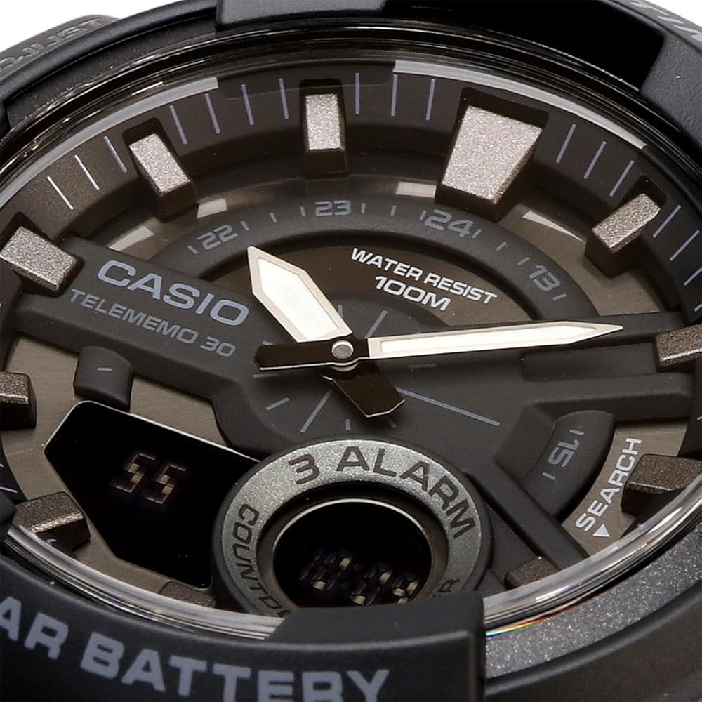 Casio World Time AEQ-110W-1BV Men's Analog-Digital Quartz Watch Black LCD Black Imported Model