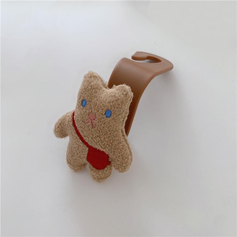 INS Style Cute Backpack Bear Car Hanging Cute Plush Car Seat Decoration Storage Hook Creative Design Korean Style