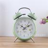 Fashion creative 1 inch metal bell alarm clock, silent clock, student bedroom bedside luminous clock