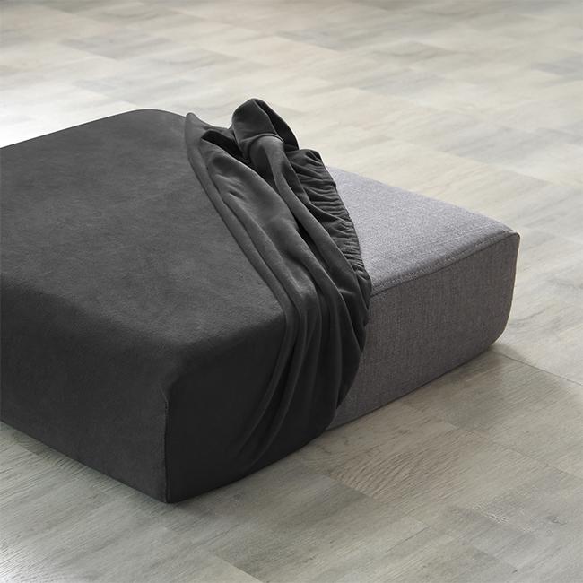 Sofa Seat Cover, Velvet, Black 50-65Cm
