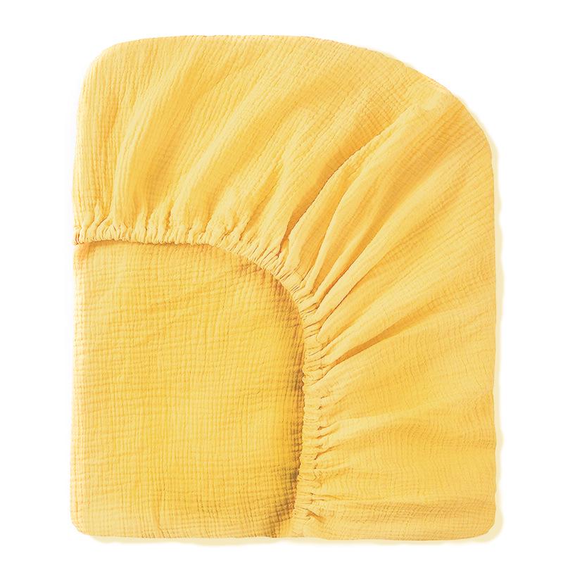 Baby Pure Cotton Double Layer Gauze Crinkle Fitted Sheet Bed Cover