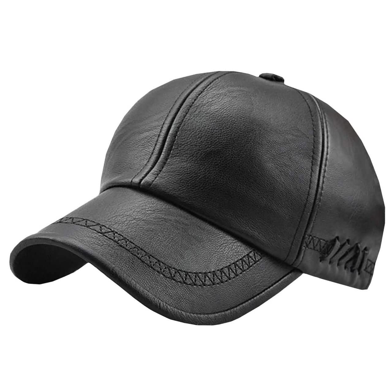 

WHITE FANG Leather Plain Synthetic CA470 Cap, Leather, Leather, Casual, Stylish, Men s (Black) чёрный