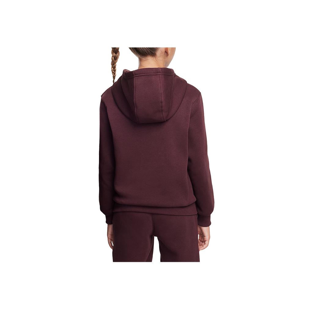 Nike Sportswear Club Soft Comfortable Pullover Hoodie Kids Hoodies Burgundy White HJ3156-652