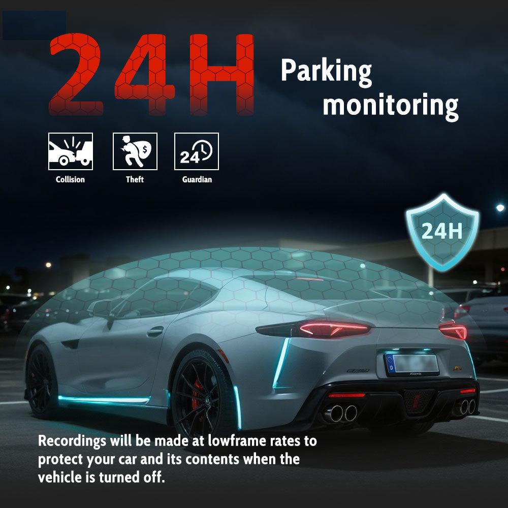 4K Dual Lens Dash Cam, Front and Rear Recording, Super Wide Angle, Night Vision, WiFi, GPS