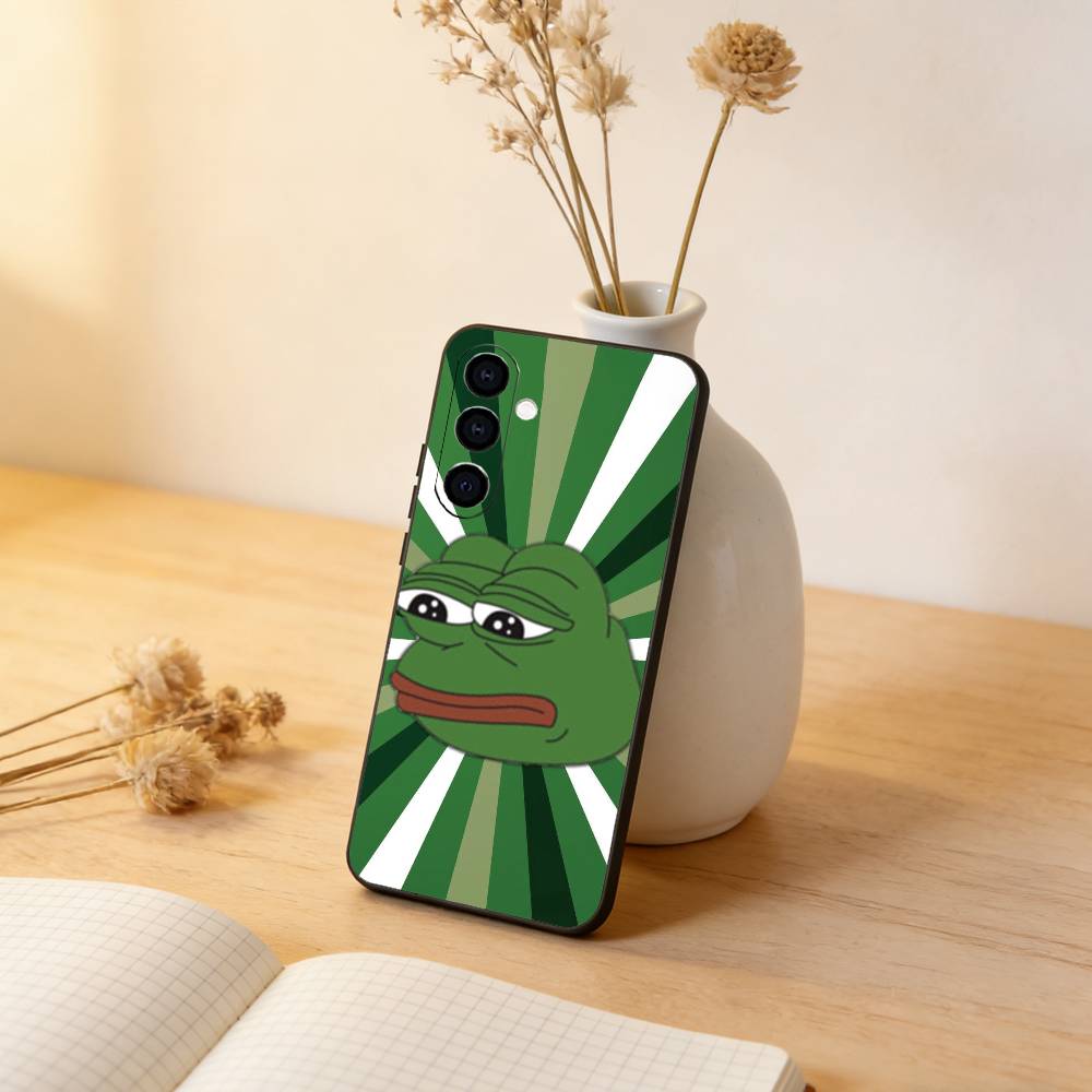 Funny The P-PEPE Frog Phone Case For Samsung Galaxy A73,A72,A71,A70,A53,A52,A51,Others Soft Black Cover