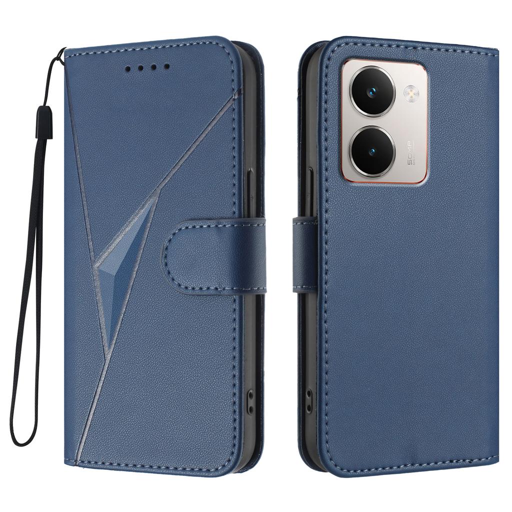 For Realme P3 Ultra 5G Case Triangle Imprint Leather Phone Cover with Lanyard