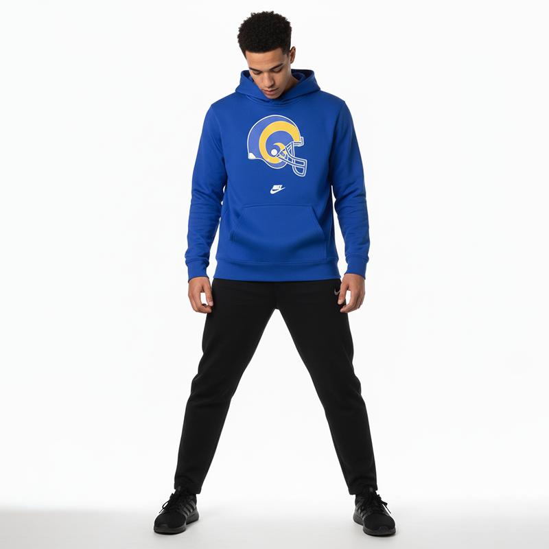Nike × NFL Los Angeles Rams Fashion Simple Comfortable Warm Hooded Pullover Long Sleeve Sweatshirt Fleece Kids sweatshirt Royal-Blue 3Z1B7NFEX-RAM