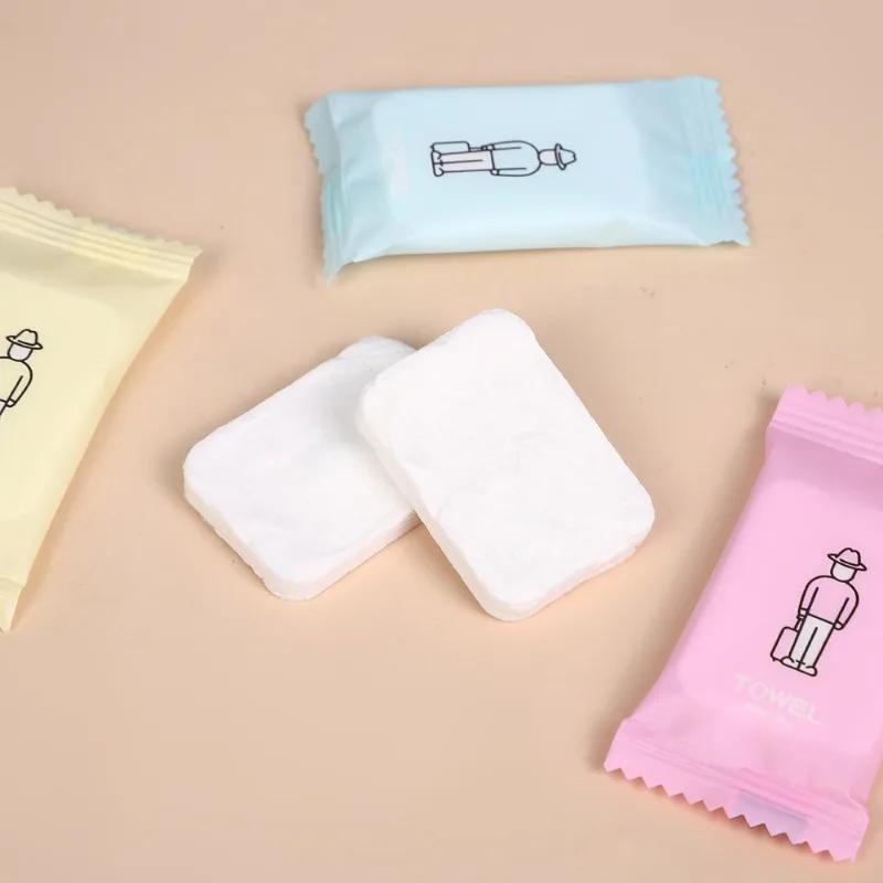 Compressed Facial Towel for Travel Disposable Face Towel Tablets Portable Cotton Washcloth Candy Shape Daily Skincare Gift