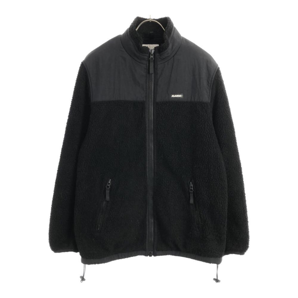 XLARGE Logo print Full Zip Fleece Bore jacket S black Mesh lining Men's Used