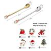 Snowman Coffee Spoon Set Stainless Steel Dessert Spoons New Christmas Teaspoons  Holiday Decoration
