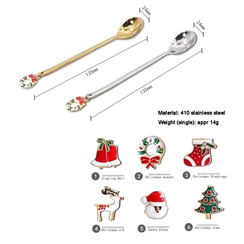 Snowman Coffee Spoon Set Stainless Steel Dessert Spoons New Christmas Teaspoons Holiday Decoration