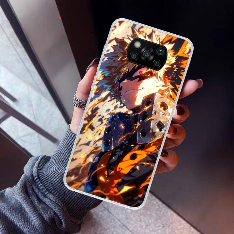 Bakugou Katsuki MHA My Hero Phone Case For Xiaomi Poco X5 X6 X7 Pro F7 Ultra M7 Redmi 15C 15 13C 13 12C 12 10 10C 10A 9 9C 9T 9A