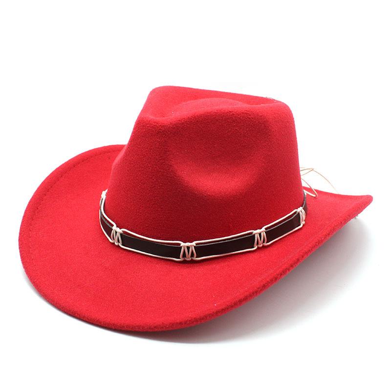Ethnic Woolen Hat Men'S And Women'S Couple Hats Woolen Western Cowboy Top Hat