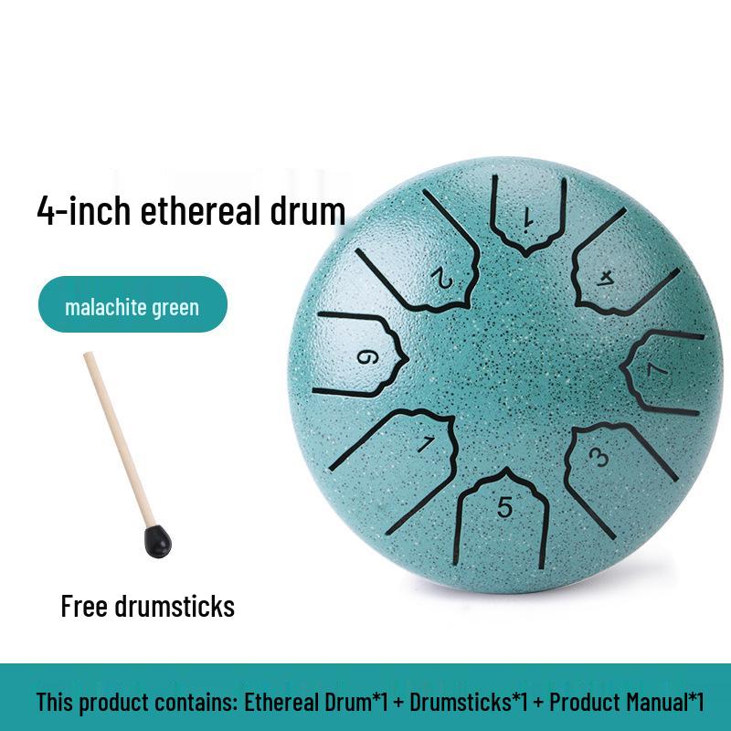 Ethereal Children's Mini Steel Tongue Drum - 3-inch & 4-inch, 8 Tones, Beginner Friendly