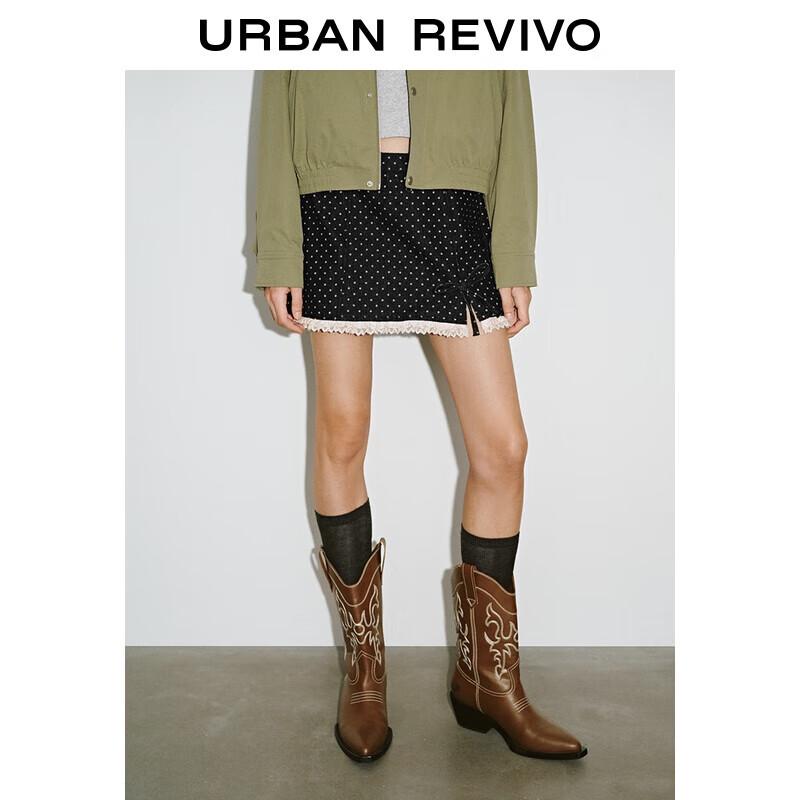 Женская мини-юбка в горошек из денима UR L