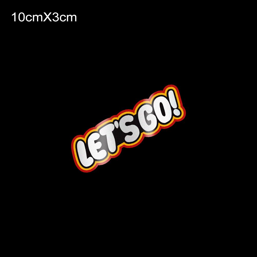 Motorcycle Stickers Lets Go Creative Decals Car Window Motorbike Helmet Scratches Graphics Waterproof Cute Vehicle Accessories 10x3cm
