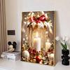 Christmas Atmosphere Candle Diamond Painting Set, 5D Gem Crystal Cross Stitch Painting Decoration Wall Mural