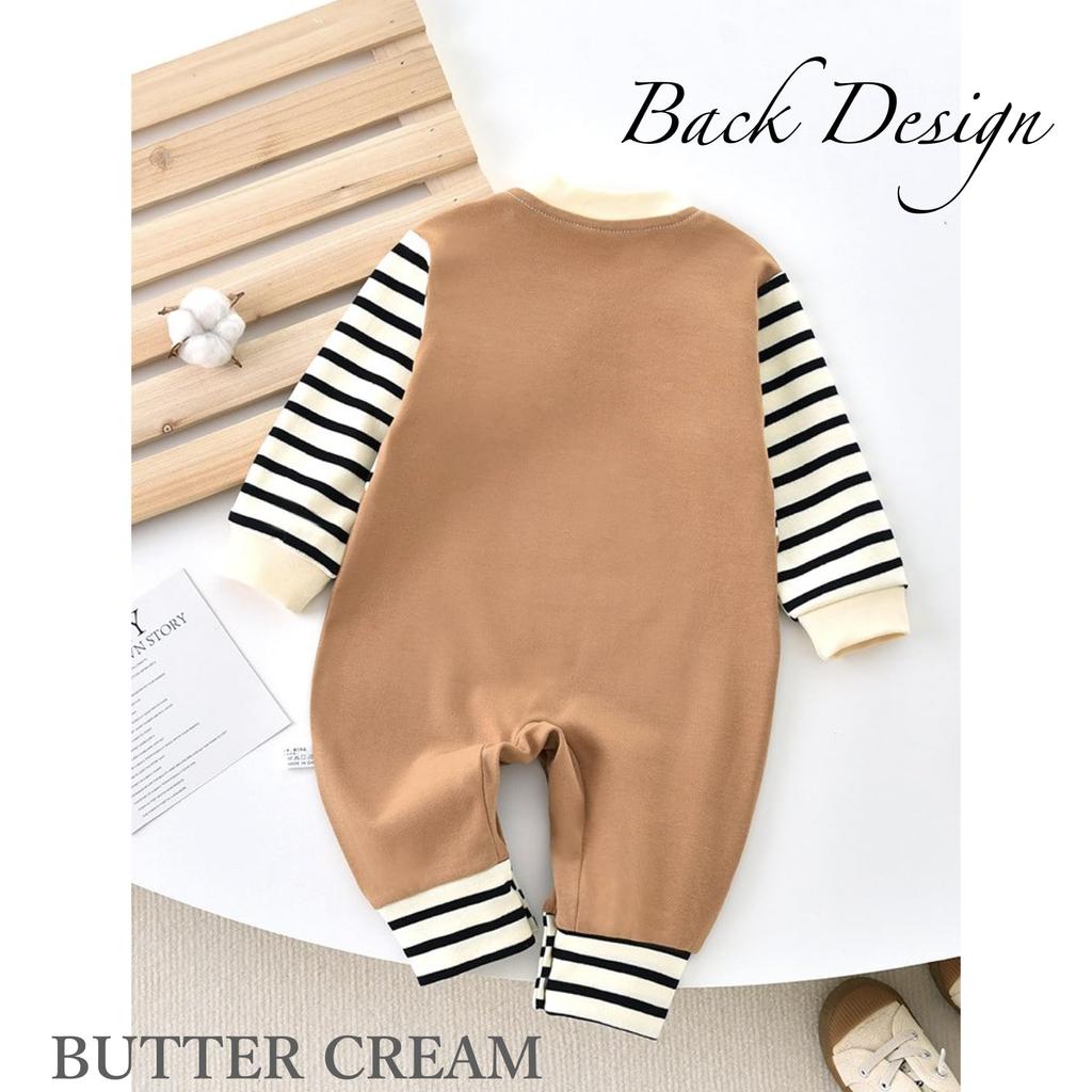 Baby Baby Going 73cm [Butter Cream] Rompers, Stylish, Spring, Autumn, Winter, Bear, Toddler, Baby, Clothes, Cute, Celebration, Striped, Coverall,