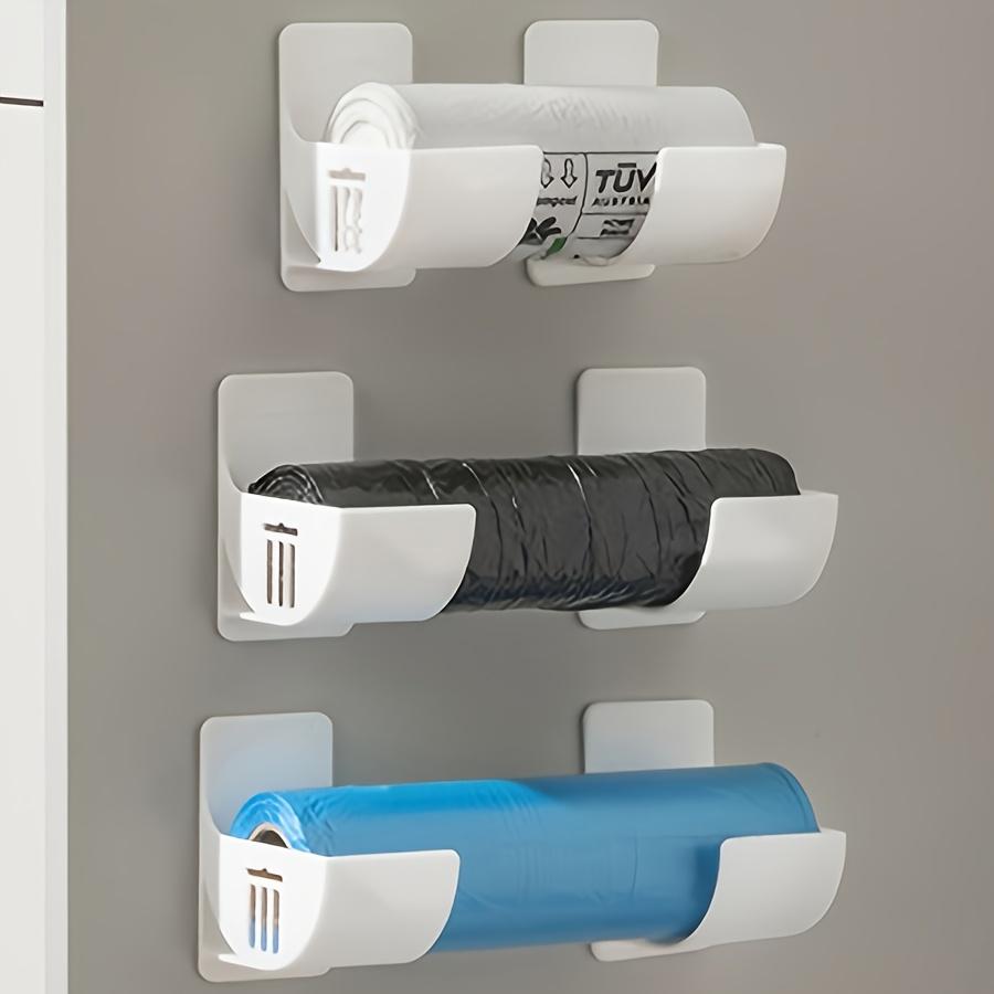 6Garbage bag storage rack Suitable for home kitchens Wall-mounted  no-drill practical storage shelf for the living room Cabinet door garbage 6 Pieces белый