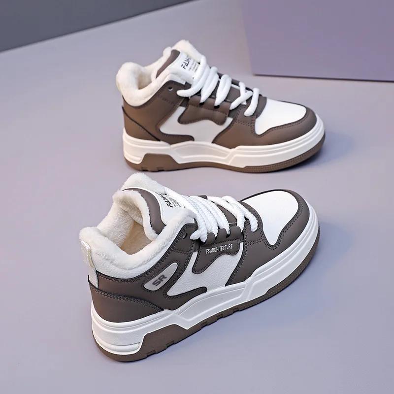 

2024 Зимние Новые Высокие Повседневные Ботинки Женские Плюс Кашемир Теплые Женские Ботинки Кроссовки Женские 35 хаки