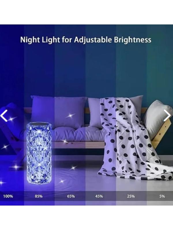 Kumandalı Kristal Masa Lambası Rgb Gece Lambası 16 Renk Ve 4 Mod Dokunmatik Kontrol