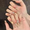 Yihe Original Rococo Rabbit Cartoon Cute Bunny Blush French Rhinestone Handmade Nail Art