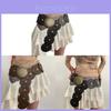 Cintura Larga in Ecopelle Stile Boho con Fibbia Metallica Circolare per Donne Moda Estiva