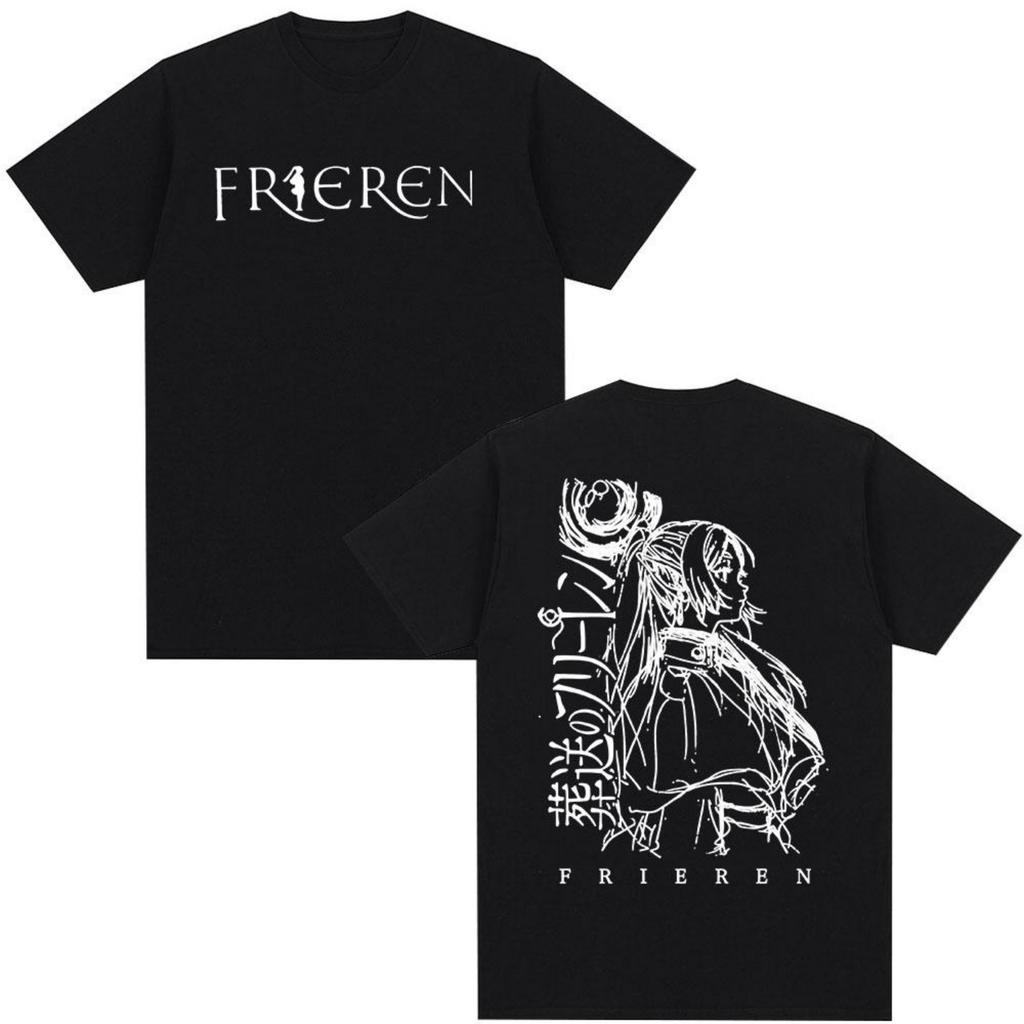 Anime Frieren Beyond Journeys End Frieren Tshirt Mens Women Fashion Vintage Short Sleeve 100 Cotton Summer Loose T Shirts
