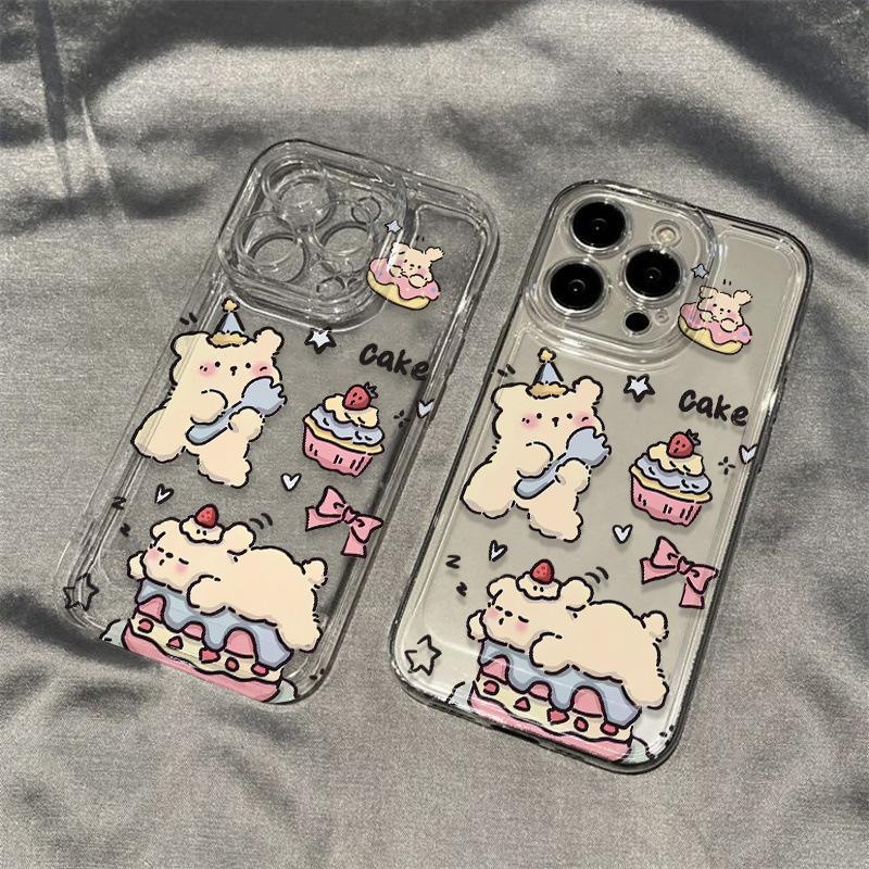 Suitable for iPhone11plus11promax Phone Case Apple 11 Girl Cute Cake Bear Anti-drop
