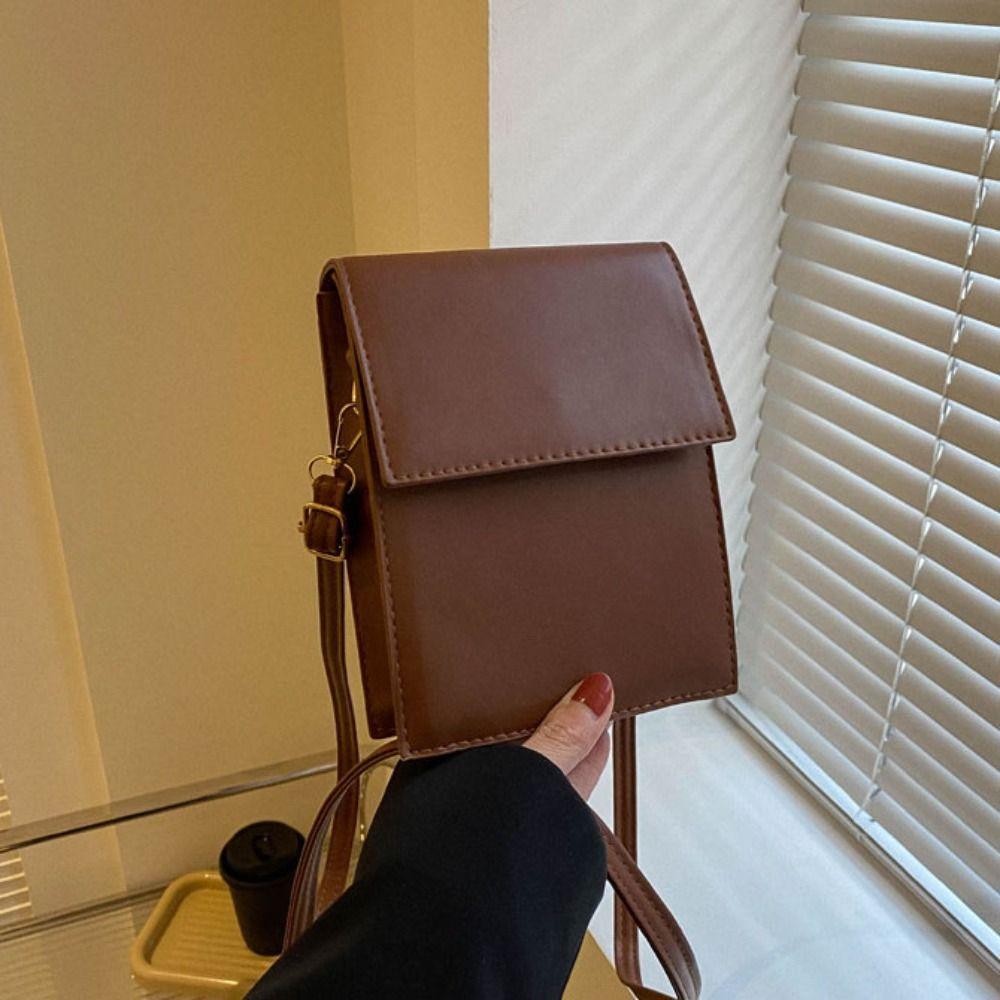 Simple Crossbody Tote Bag PU Leather Mini Phone Bag Ins Small Shoulder Bag  Women