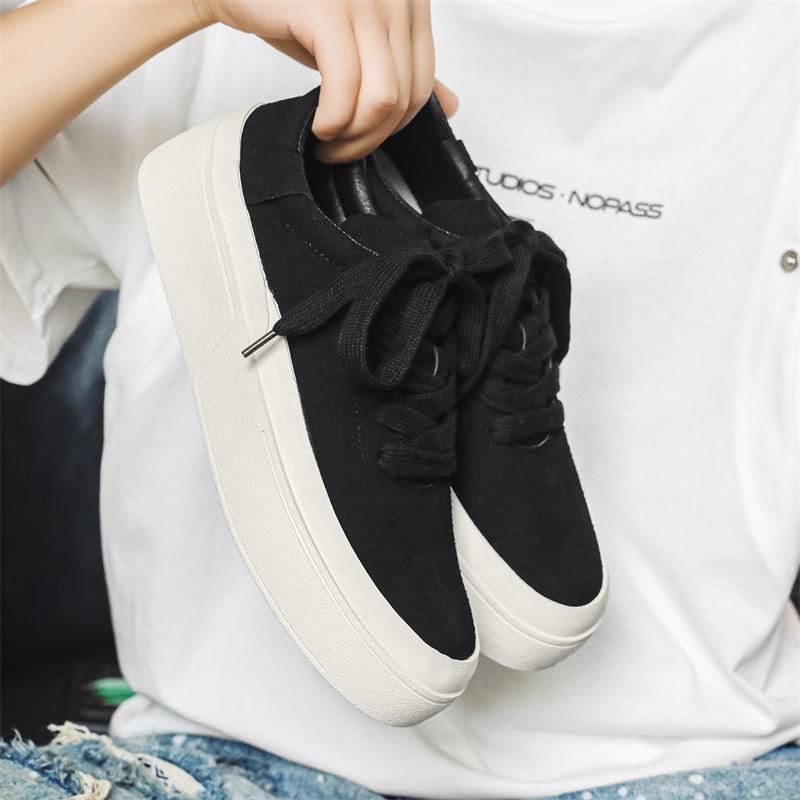 AFANTING low-top vulcanized shoes retro Japanese flip-fur canvas shoes tide-increasing board shoes X