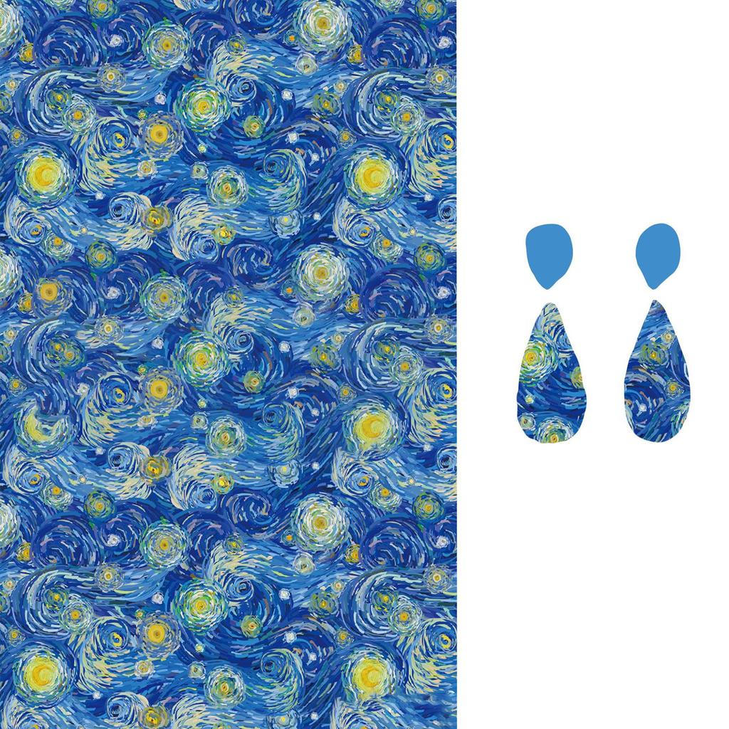 Clay Transfer Paper Monet Series Transfer Paper Water Transfer Paper Clay Transfer Sheets Easy To Use for Clay Earrings